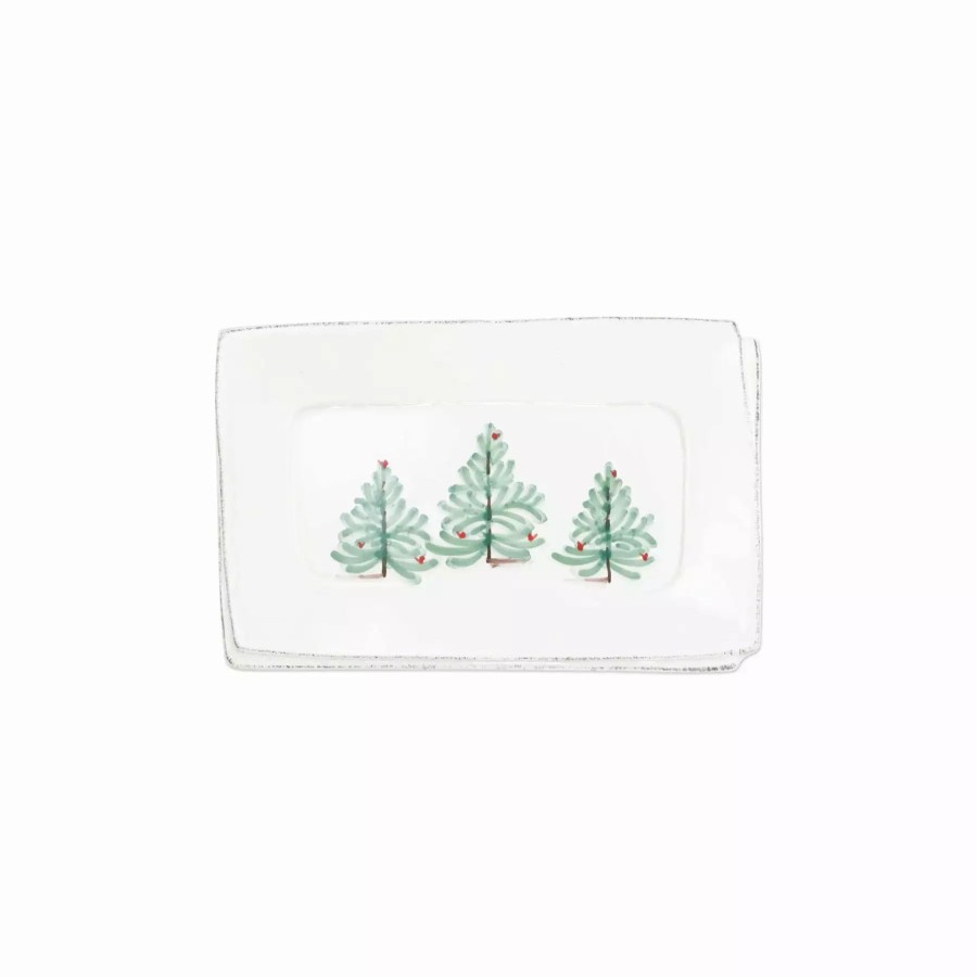 Serveware * | Vietri Lastra Holiday Small Rectangular Tray