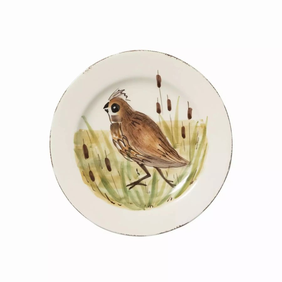 Dinnerware * | Vietri Wildlife Quail Salad Plate