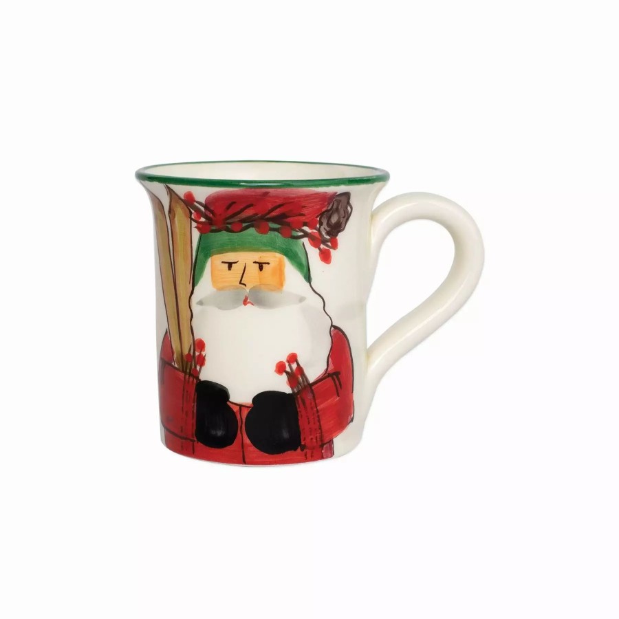 Dinnerware * | Vietri Old St. Nick Mug Skiing