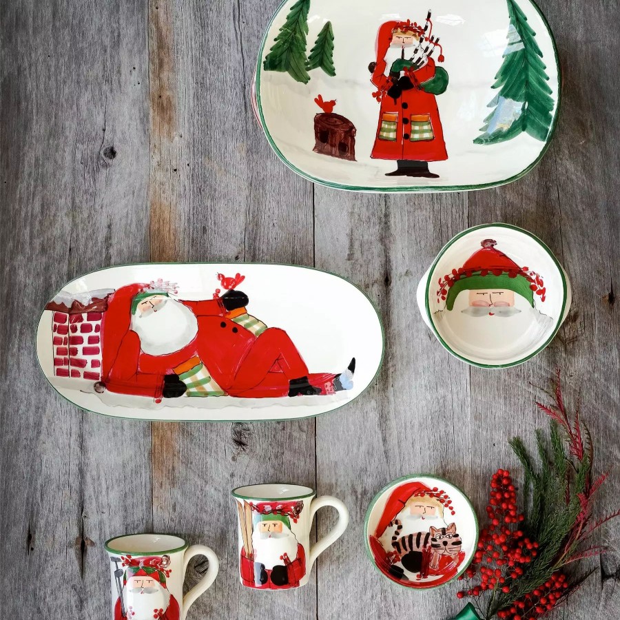 Dinnerware * | Vietri Old St. Nick Mug Skiing