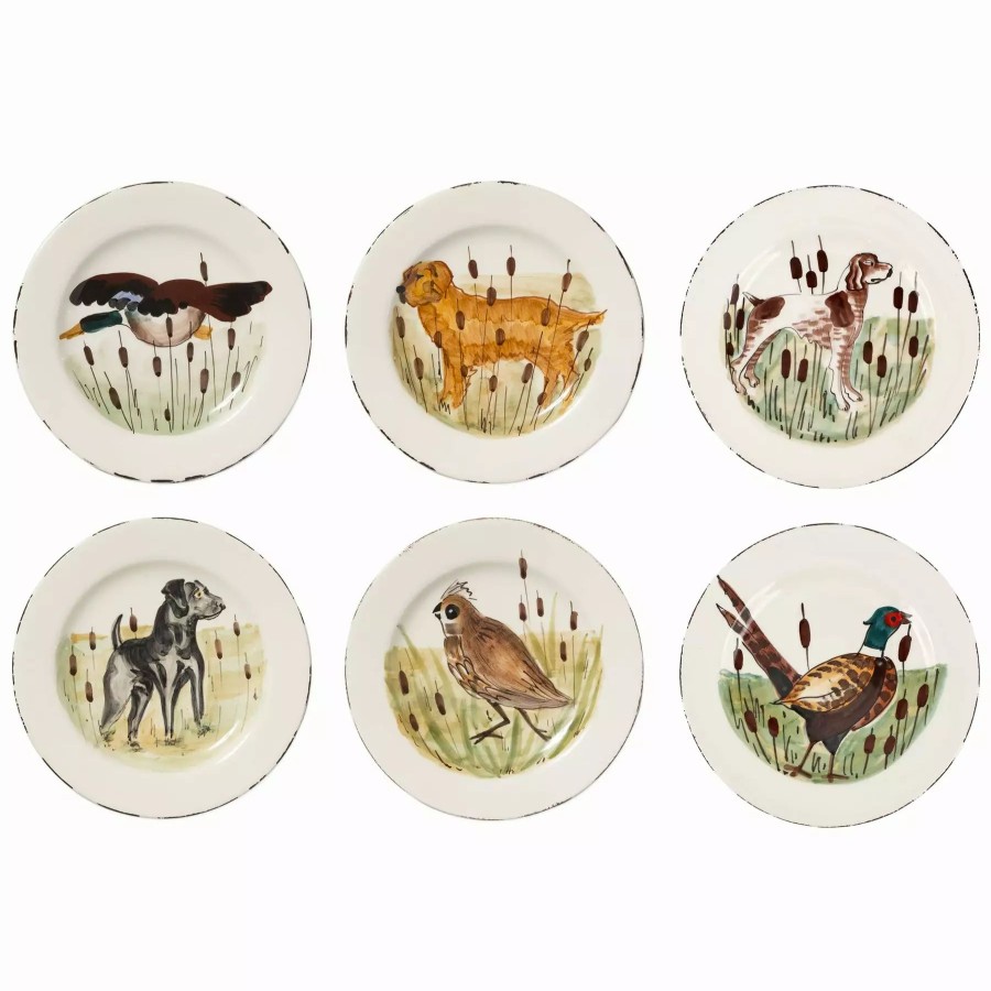 Dinnerware * | Vietri Wildlife Assorted Salad Plates Set Of 6