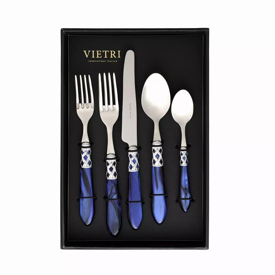 Flatware * | Vietri Aladdin Antique Blue Five-Piece Place Setting Set Of 4