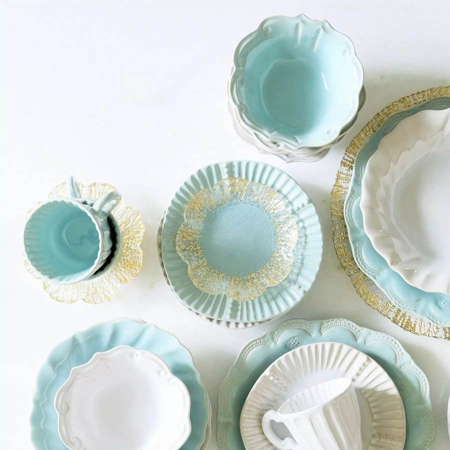 Dinnerware * | Vietri Incanto Stone Ruffle Salad Plate