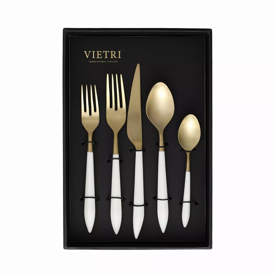 Flatware * | Vietri Ares Oro & White Five-Piece Place Setting Set Of 4