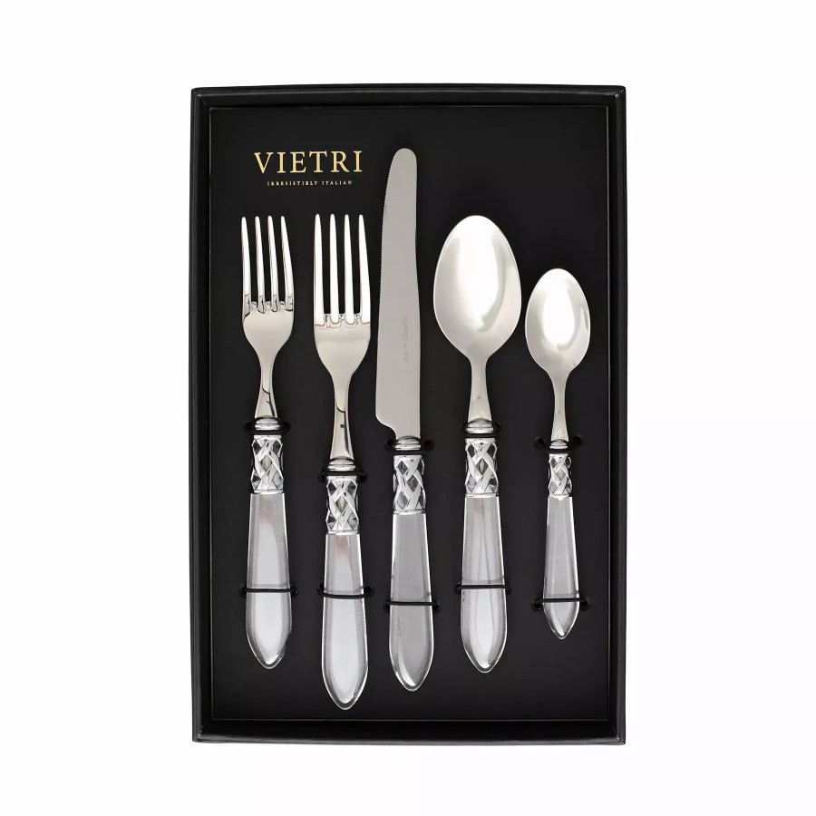 Flatware * | Vietri Aladdin Brilliant Clear Five-Piece Place Setting Set Of 4