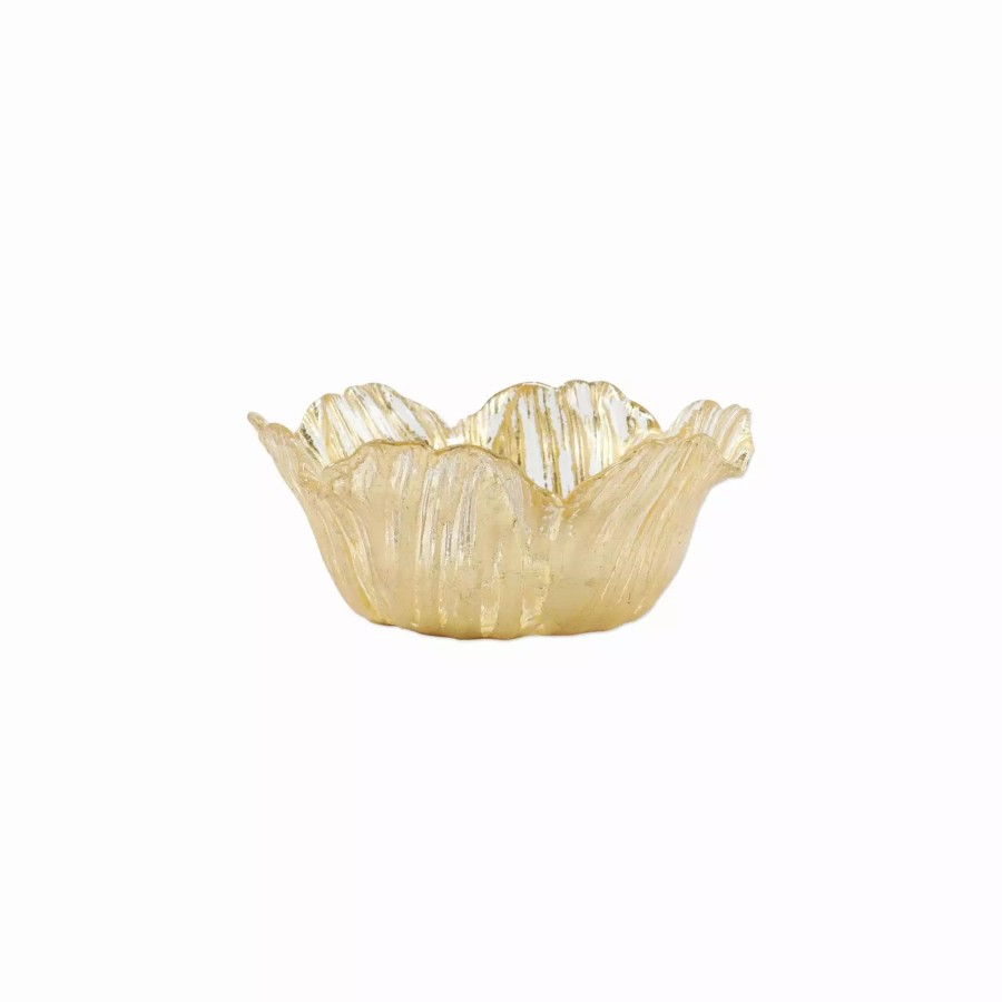 Serveware * | Vietri Rufolo Glass Gold Flower Small Bowl