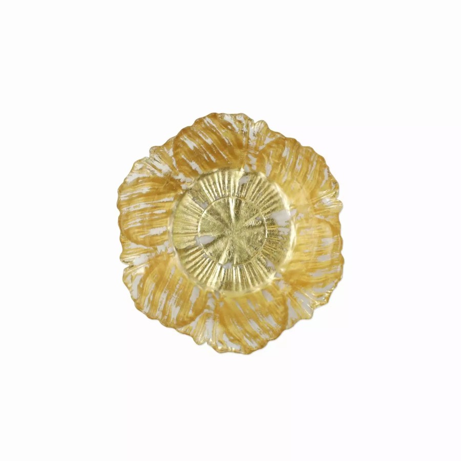 Serveware * | Vietri Rufolo Glass Gold Flower Small Bowl