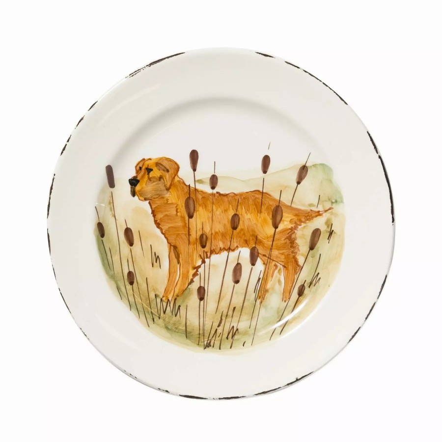 Dinnerware * | Vietri Wildlife Hunting Dog Dinner Plate