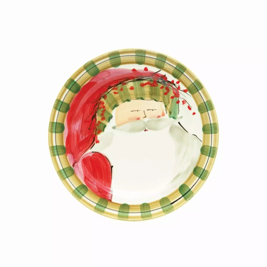 Dinnerware * | Vietri Old St. Nick Round Salad Plate Striped Hat