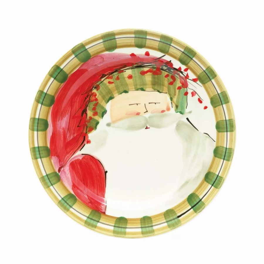 Dinnerware * | Vietri Old St. Nick Dinner Plate Striped Hat