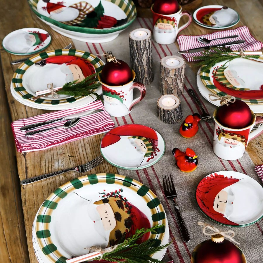 Dinnerware * | Vietri Old St. Nick Dinner Plate Striped Hat