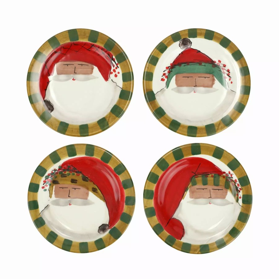 Dinnerware * | Vietri Old St. Nick Multicultural Assorted Round Salad Plates Set Of 4