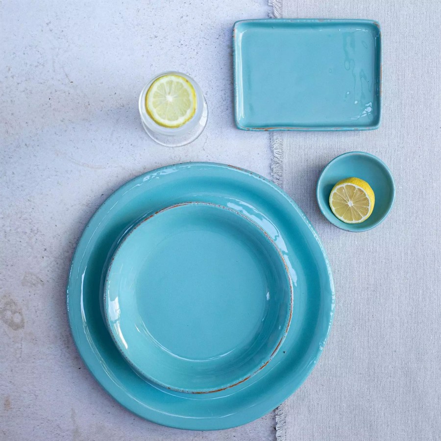 Dinnerware * | Vietri Cucina Fresca Turquoise Dinner Plate