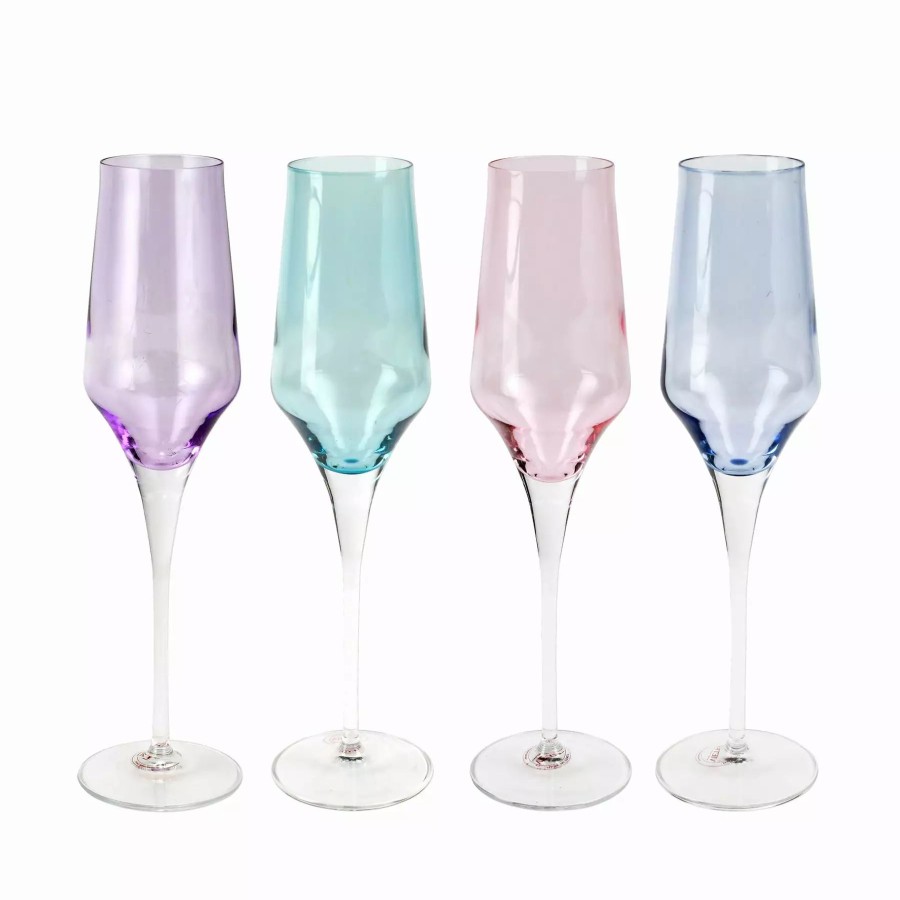 Flatware * | Vietri Contessa Assorted Champagne Glasses Set Of 4