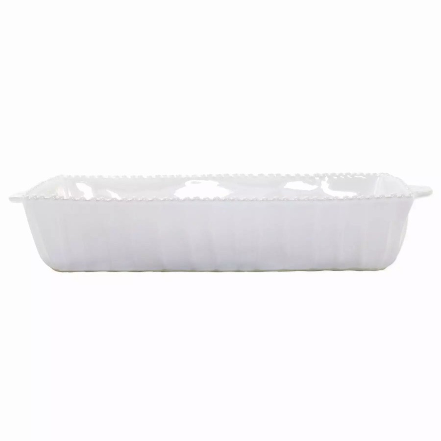 Sets * | Vietri Incanto Stone White Stripe Rectangular Baking Dish