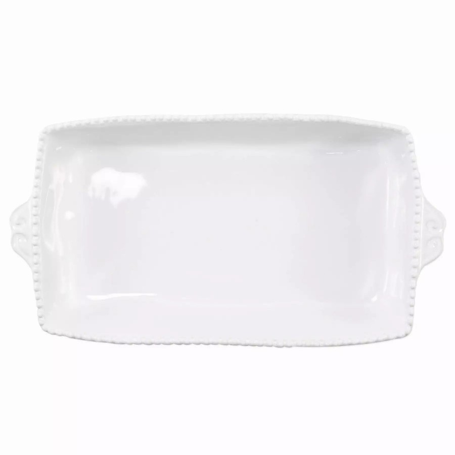 Sets * | Vietri Incanto Stone White Stripe Rectangular Baking Dish