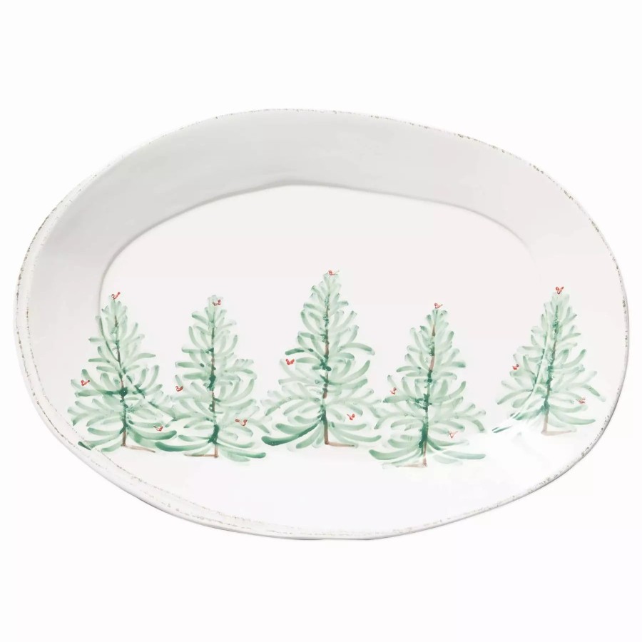 Serveware * | Vietri Lastra Holiday Oval Platter