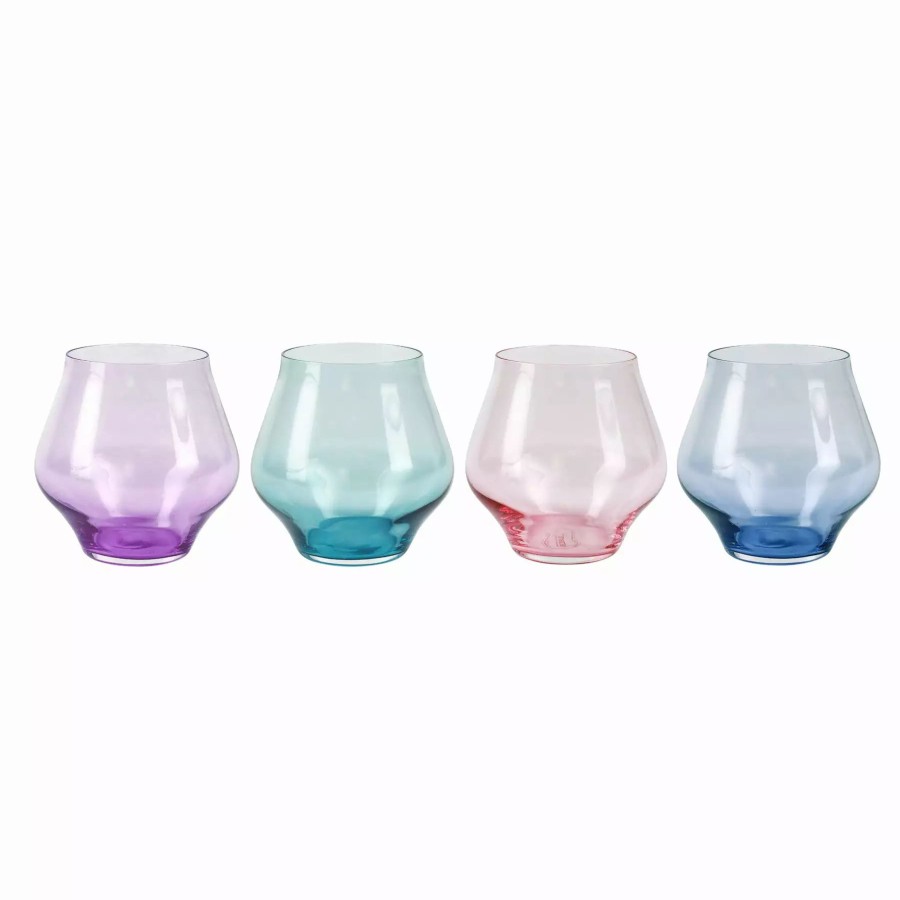 Flatware * | Vietri Contessa Assorted Stemless Wine Glasses Set Of 4