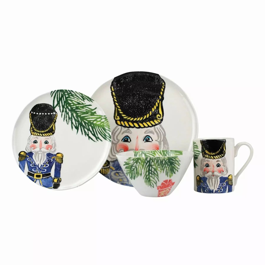 Sets * | Vietri Nutcrackers Blue Four-Piece Place Setting