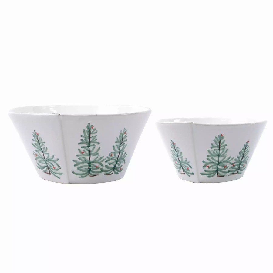 Sets * | Vietri Lastra Holiday 2-Piece Serving Bowls Set