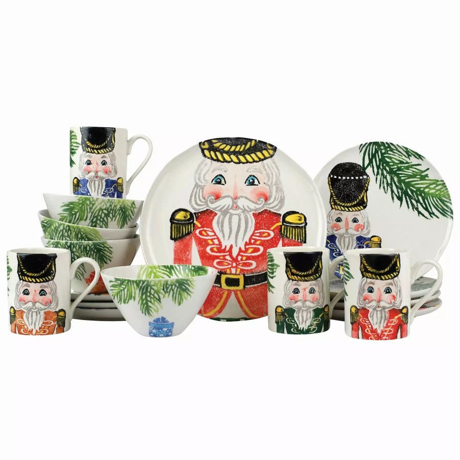 Sets * | Vietri Nutcrackers Assorted Sixteen-Piece Place Setting