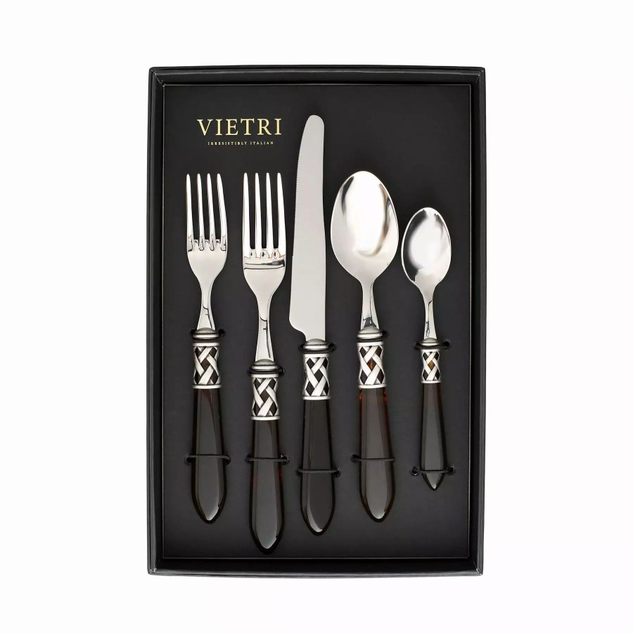 Flatware * | Vietri Aladdin Antique Tortoiseshell Five-Piece Place Setting Set Of 4