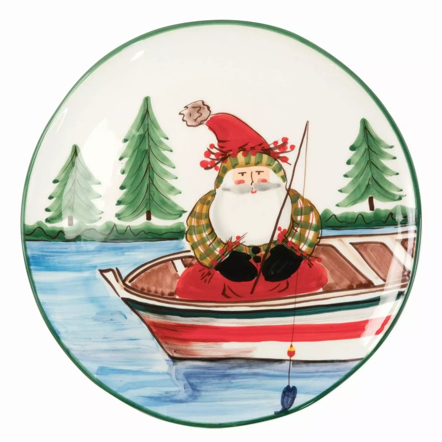 Serveware * | Vietri Old St. Nick Round Platter Fishing