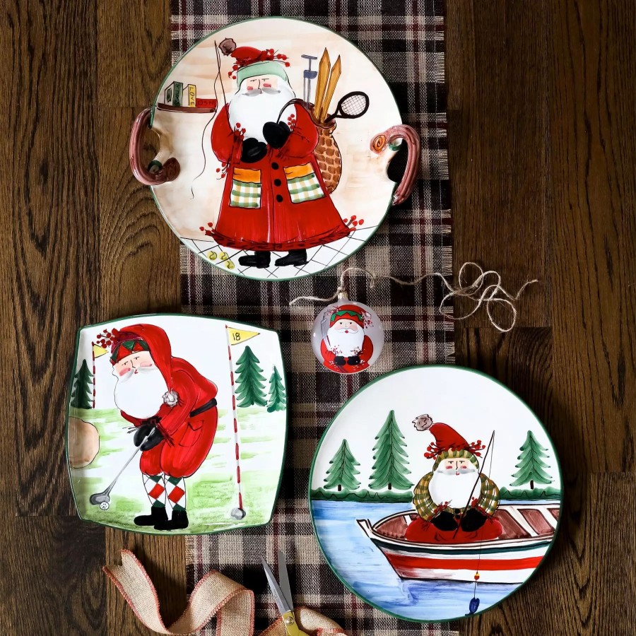 Serveware * | Vietri Old St. Nick Round Platter Fishing