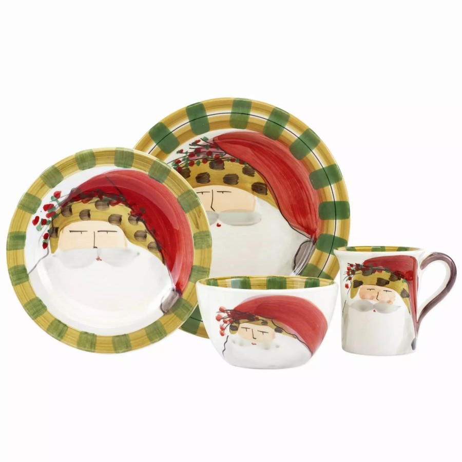 Sets * | Vietri Old St. Nick Animal Hat Four-Piece Place Setting