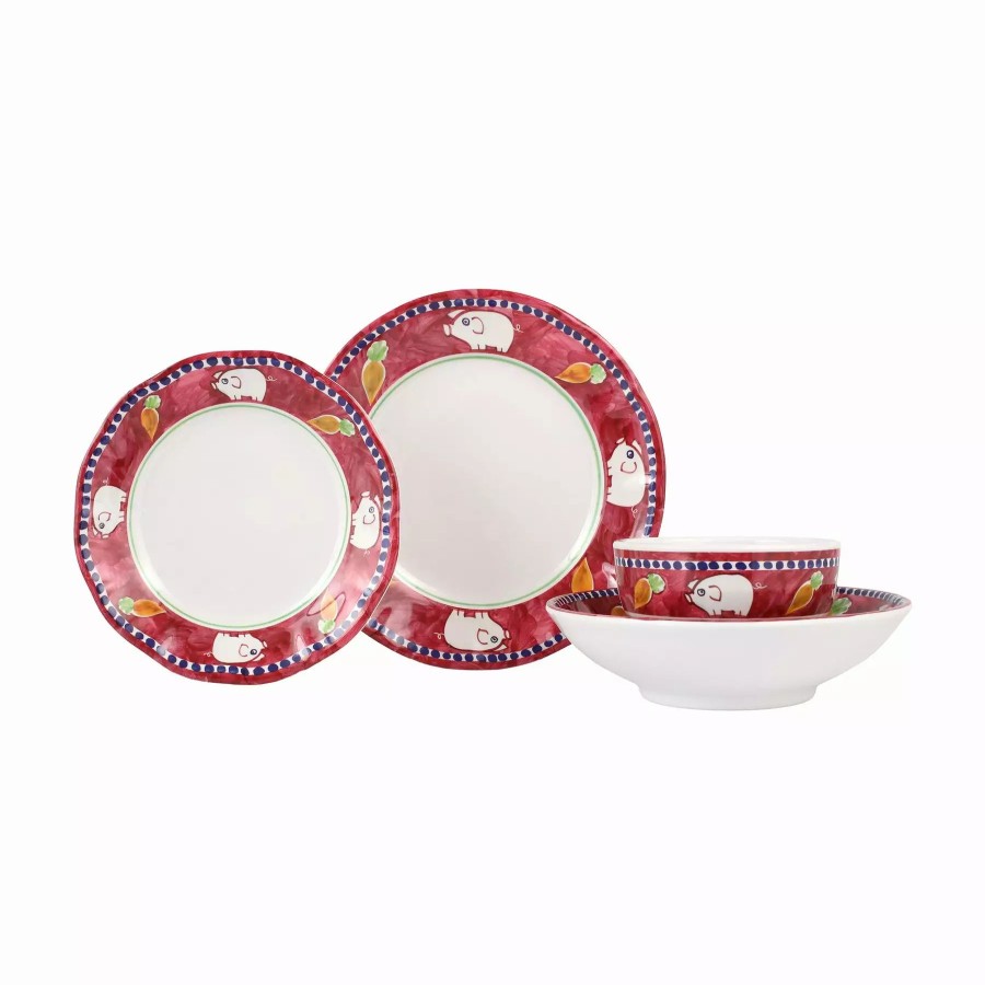 Sets * | Vietri Melamine Campagna Porco Four-Piece Place Setting