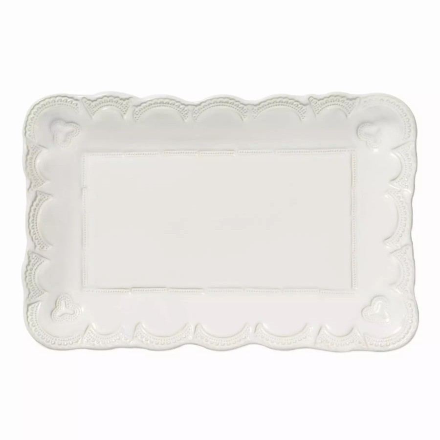 Serveware * | Vietri Incanto Stone Lace Small Rectangular Platter