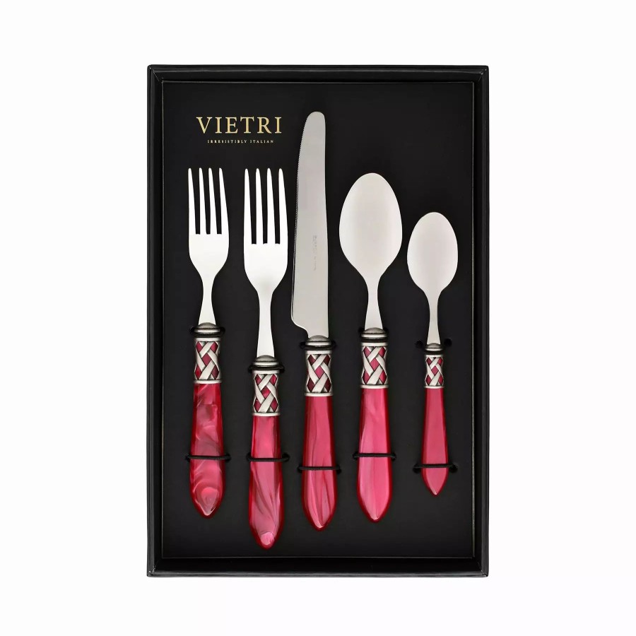 Flatware * | Vietri Aladdin Antique Raspberry Five-Piece Place Setting Set Of 4