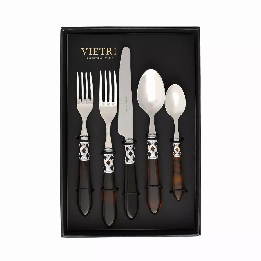 Flatware * | Vietri Aladdin Brilliant Tortoiseshell Five-Piece Place Setting Set Of 4