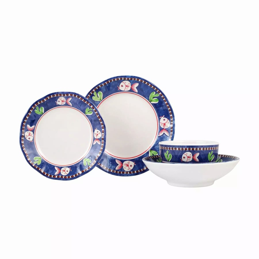 Sets * | Vietri Melamine Campagna Pesce Four-Piece Place Setting