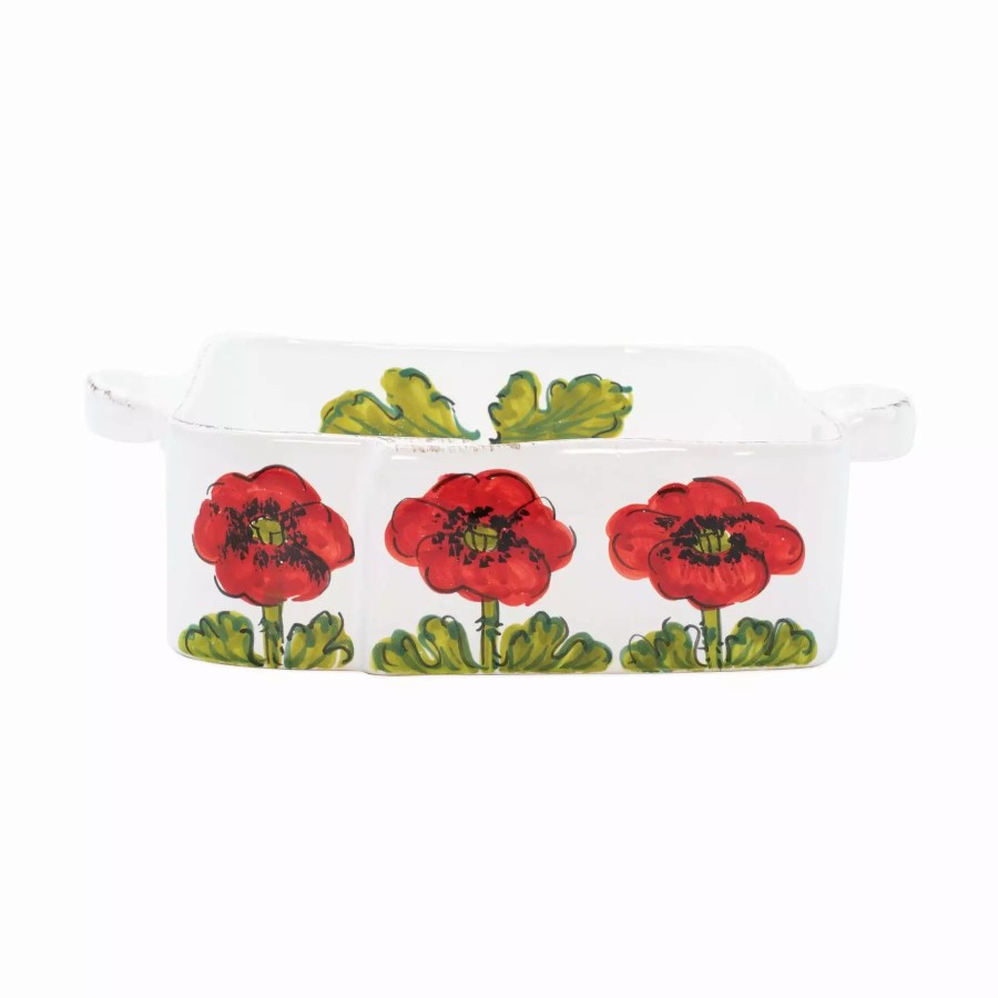 Sets * | Vietri Lastra Poppy Square Baker