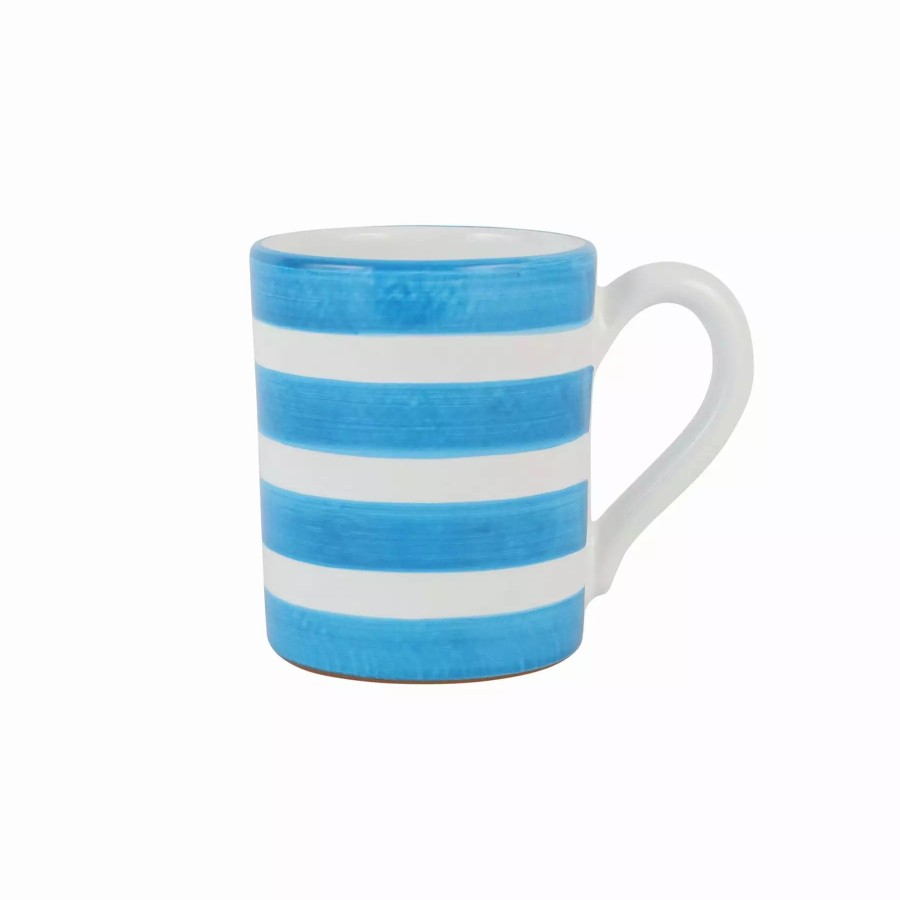 Flatware * | Vietri Amalfitana Aqua Stripe Mug