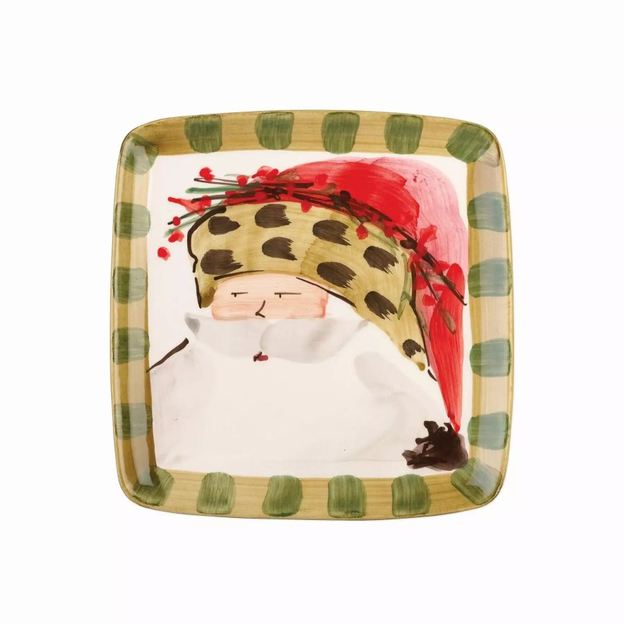 Dinnerware * | Vietri Old St. Nick Square Salad Plate Animal Hat