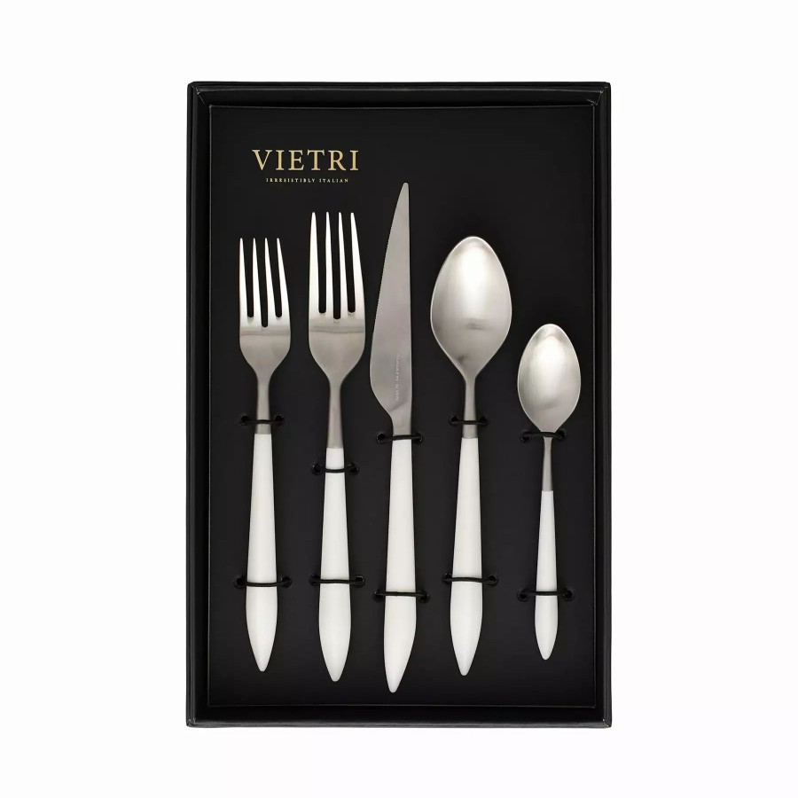 Flatware * | Vietri Ares Argento & White Five-Piece Place Setting Set Of 4