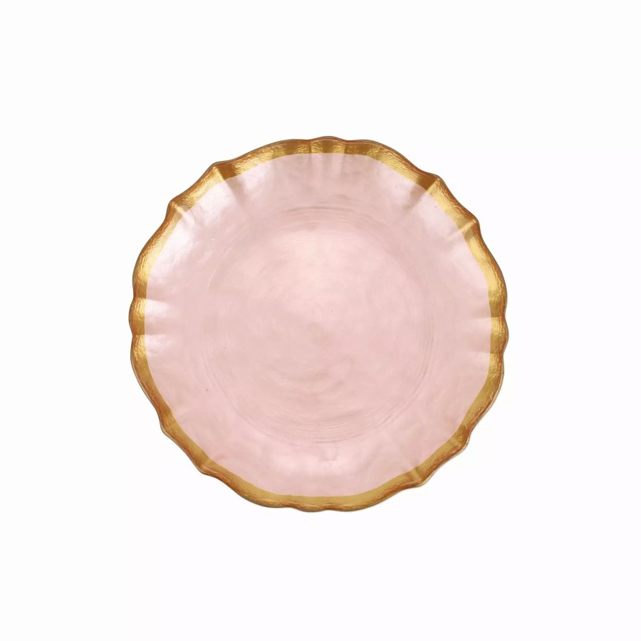 Dinnerware * | Viva By Vietri Baroque Glass Pink Cocktail Plate