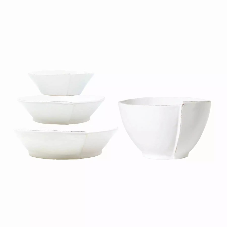 Sets * | Vietri Lastra White 4-Piece Serving Bowls Set