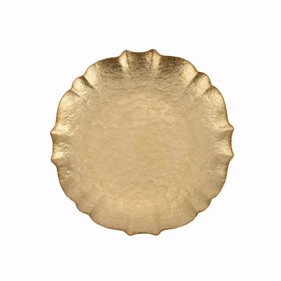 Dinnerware * | Viva By Vietri Baroque Glass Gold Salad Plate