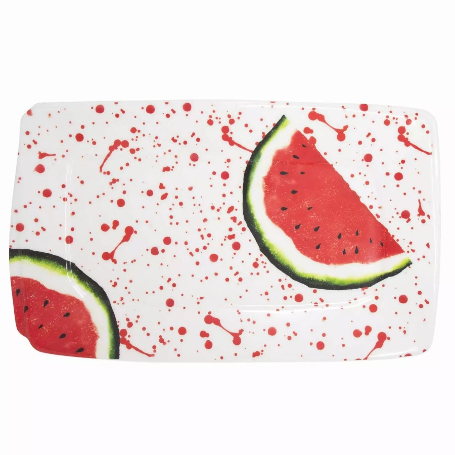 Serveware * | Vietri Melamine Fruit Watermelon Rectangular Platter