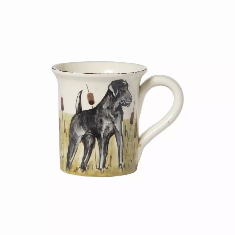 Dinnerware * | Vietri Wildlife Black Hunting Dog Mug