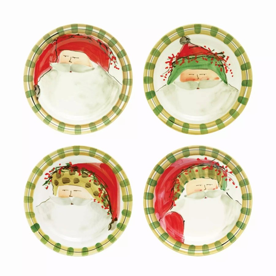 Dinnerware * | Vietri Old St. Nick Assorted Round Salad Plates Set Of 4