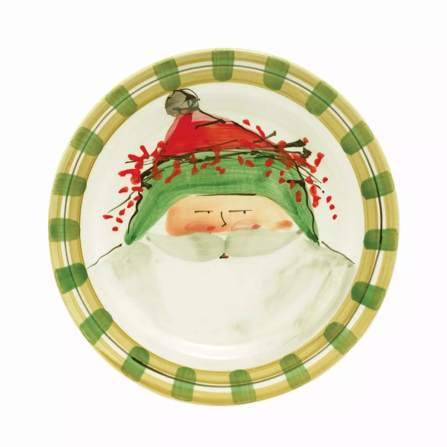 Dinnerware * | Vietri Old St. Nick Dinner Plate Green Hat