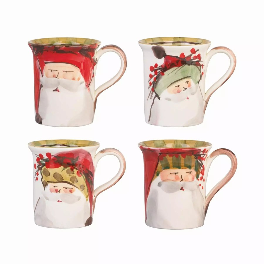 Dinnerware * | Vietri Old St. Nick Assorted Mugs Set Of 4