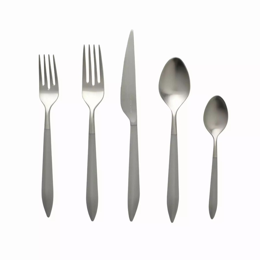 Flatware * | Vietri Ares Argento & Light Gray Five-Piece Place Setting