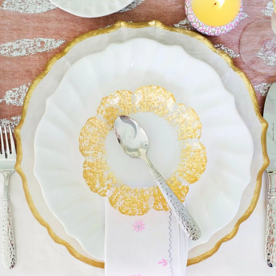 Dinnerware * | Vietri Incanto Stone Ruffle Dinner Plate