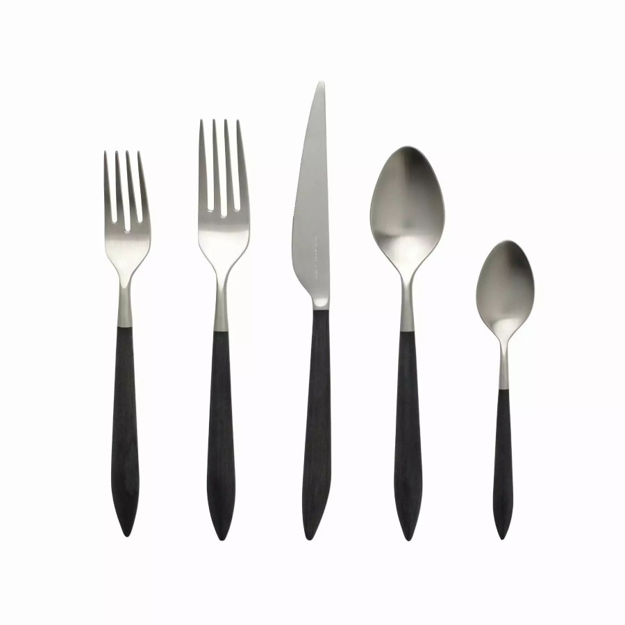 Flatware * | Vietri Ares Argento & Black Five-Piece Place Setting