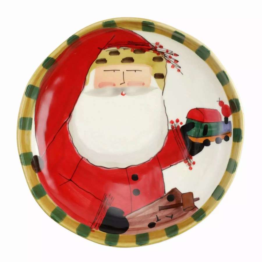 Serveware * | Vietri Old St. Nick Round Shallow Bowl W/ Train